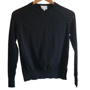 WILFRED Black Perforated Sweater Top XS
